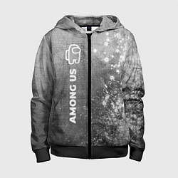 Детская толстовка на молнии Among Us - grey gradient по-вертикали