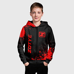 Толстовка на молнии детская Zotye - red gradient вертикально, цвет: 3D-черный — фото 2