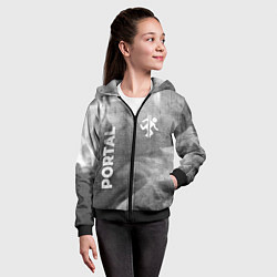 Толстовка на молнии детская Portal - grey gradient вертикально, цвет: 3D-черный — фото 2