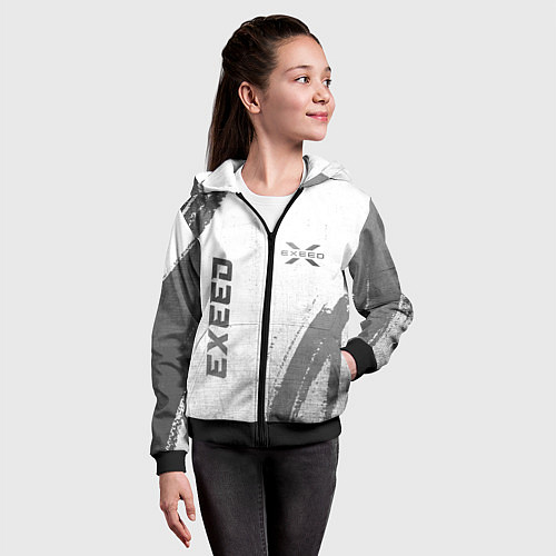 Детская толстовка на молнии Exeed - white gradient вертикально / 3D-Черный – фото 4