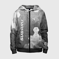 Толстовка на молнии детская Subaru - grey gradient вертикально, цвет: 3D-черный