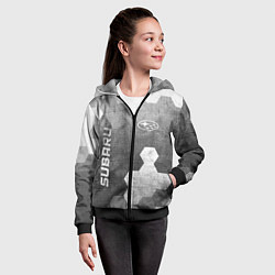 Толстовка на молнии детская Subaru - grey gradient вертикально, цвет: 3D-черный — фото 2