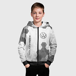 Толстовка на молнии детская Volkswagen - white gradient вертикально, цвет: 3D-черный — фото 2
