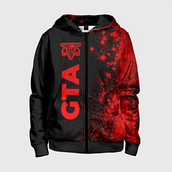 Толстовка на молнии детская GTA - red gradient по-вертикали, цвет: 3D-черный