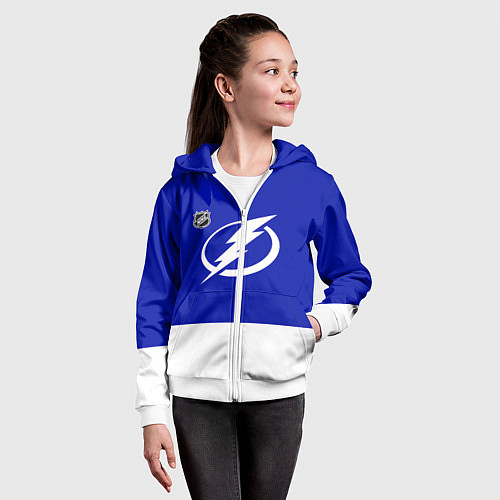 Детская толстовка на молнии Тампа Бэй Лайтнинг хоккей / 3D-Белый – фото 4