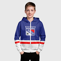 Толстовка на молнии детская Нью Йорк Рейнджерс хоккей, цвет: 3D-белый — фото 2