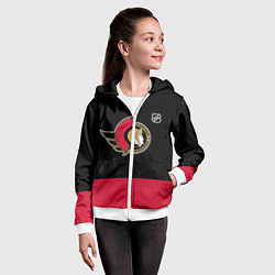 Толстовка на молнии детская Оттава Сенаторз хоккей, цвет: 3D-белый — фото 2