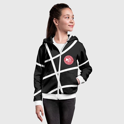 Детская толстовка на молнии Atlanta Hawks NBA / 3D-Белый – фото 4