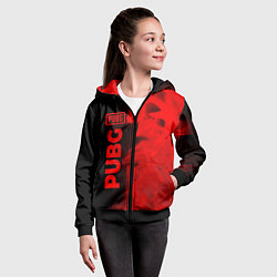 Толстовка на молнии детская PUBG - red gradient по-вертикали, цвет: 3D-черный — фото 2