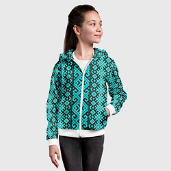 Толстовка на молнии детская Орнамент Руси, цвет: 3D-белый — фото 2