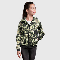 Толстовка на молнии детская Пятнистый чёрно-бежевый, цвет: 3D-черный — фото 2