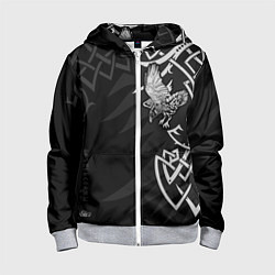 Толстовка на молнии детская Верные спутники Одина, цвет: 3D-меланж