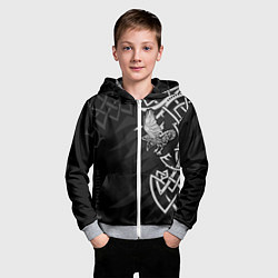 Толстовка на молнии детская Верные спутники Одина, цвет: 3D-меланж — фото 2
