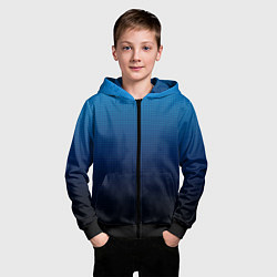 Толстовка на молнии детская Из голубого в чёрный градиент с точками, цвет: 3D-черный — фото 2