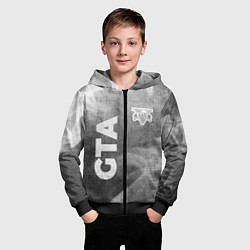 Толстовка на молнии детская GTA - grey gradient вертикально, цвет: 3D-черный — фото 2
