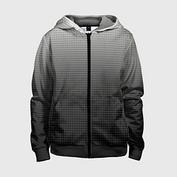 Толстовка на молнии детская Градиент металлический тёмно-серый, цвет: 3D-черный