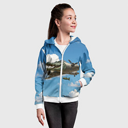 Толстовка на молнии детская Бомбардиро крокодило, цвет: 3D-белый — фото 2