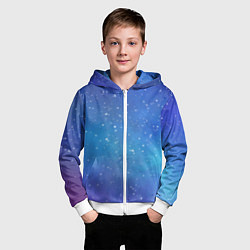 Толстовка на молнии детская Ночное сияние, цвет: 3D-белый — фото 2