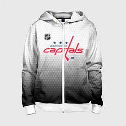 Толстовка на молнии детская Вашингтон Кэпиталз - градиент, цвет: 3D-белый