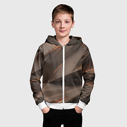 Толстовка на молнии детская Кофейная объемная текстура, цвет: 3D-белый — фото 2