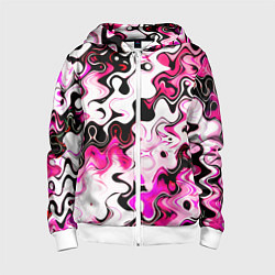 Детская толстовка на молнии Абстракция разлитые краски розовый