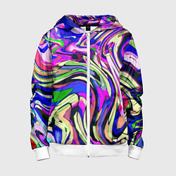 Детская толстовка на молнии Абстракция пластика синий