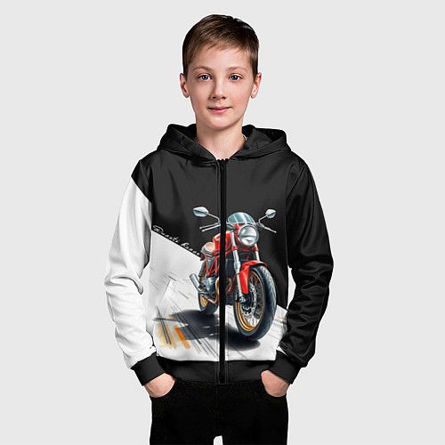 Детская толстовка на молнии Ducati Racer / 3D-Черный – фото 3