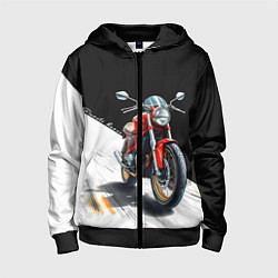 Толстовка на молнии детская Ducati Racer, цвет: 3D-черный