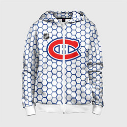 Детская толстовка на молнии Монреаль Канадиенс - белые соты
