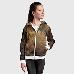 Толстовка на молнии детская Абстракция - dark pink paint spill, цвет: 3D-белый — фото 2