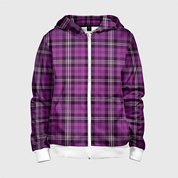 Толстовка на молнии детская Color pink checkerboard, цвет: 3D-белый