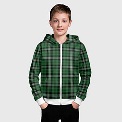 Толстовка на молнии детская Checkered green, цвет: 3D-белый — фото 2