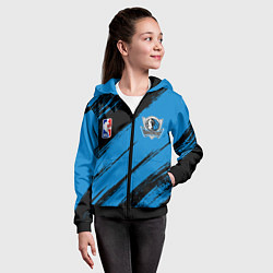 Толстовка на молнии детская Даллас Маверикс - черно синий, цвет: 3D-черный — фото 2