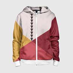 Толстовка на молнии детская Колор-блок фруктовый чиа пудинг, цвет: 3D-белый