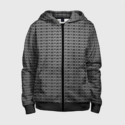 Толстовка на молнии детская Стальная кольчуга воинов, цвет: 3D-черный