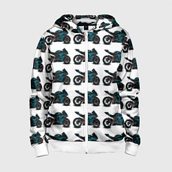 Детская толстовка на молнии Motorbike blue