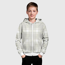 Толстовка на молнии детская Checked white completely, цвет: 3D-белый — фото 2