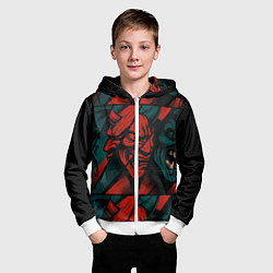 Толстовка на молнии детская Демоны Oni - нейроарт, цвет: 3D-белый — фото 2