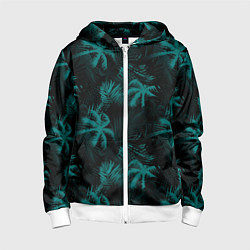 Детская толстовка на молнии Palm light blue dark