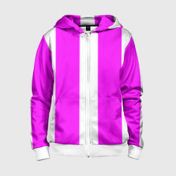 Детская толстовка на молнии Color white pink line