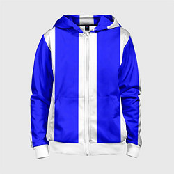 Детская толстовка на молнии Color white blue line