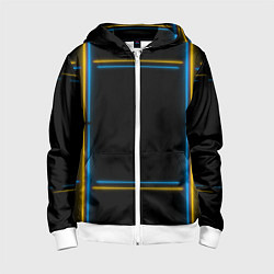 Детская толстовка на молнии Neon yellow light blue