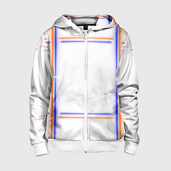 Толстовка на молнии детская Neon white orange light blue, цвет: 3D-белый