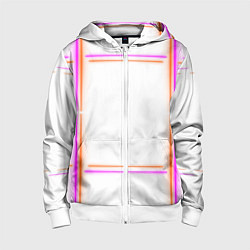 Детская толстовка на молнии Neon white orange pink