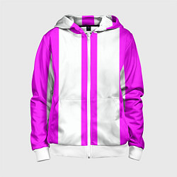 Детская толстовка на молнии Color white pink lines