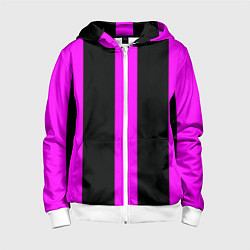 Детская толстовка на молнии Color black pink lines