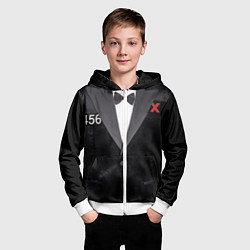 Толстовка на молнии детская Костюм финалиста 456 из игры в кальмара, цвет: 3D-белый — фото 2