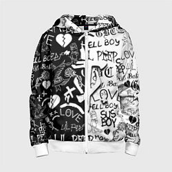 Детская толстовка на молнии Doom x liil peep pattern black