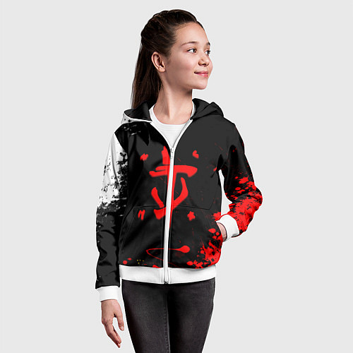 Детская толстовка на молнии Doom краски всплеск / 3D-Белый – фото 4