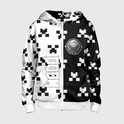 Толстовка на молнии детская Doom x minecraft pattern, цвет: 3D-белый